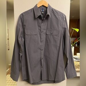 Kenneth Cole Reaction Men's Pinstripe Dress Shirt - Charcoal